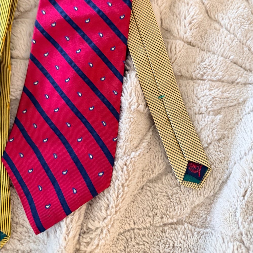 Lot of 6 beautiful two toned Tommy Hilfiger 58” 100% silk tie EUC - Picture 7 of 15